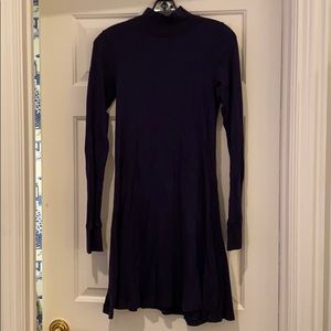 Velvet Navy Turtleneck Dress
